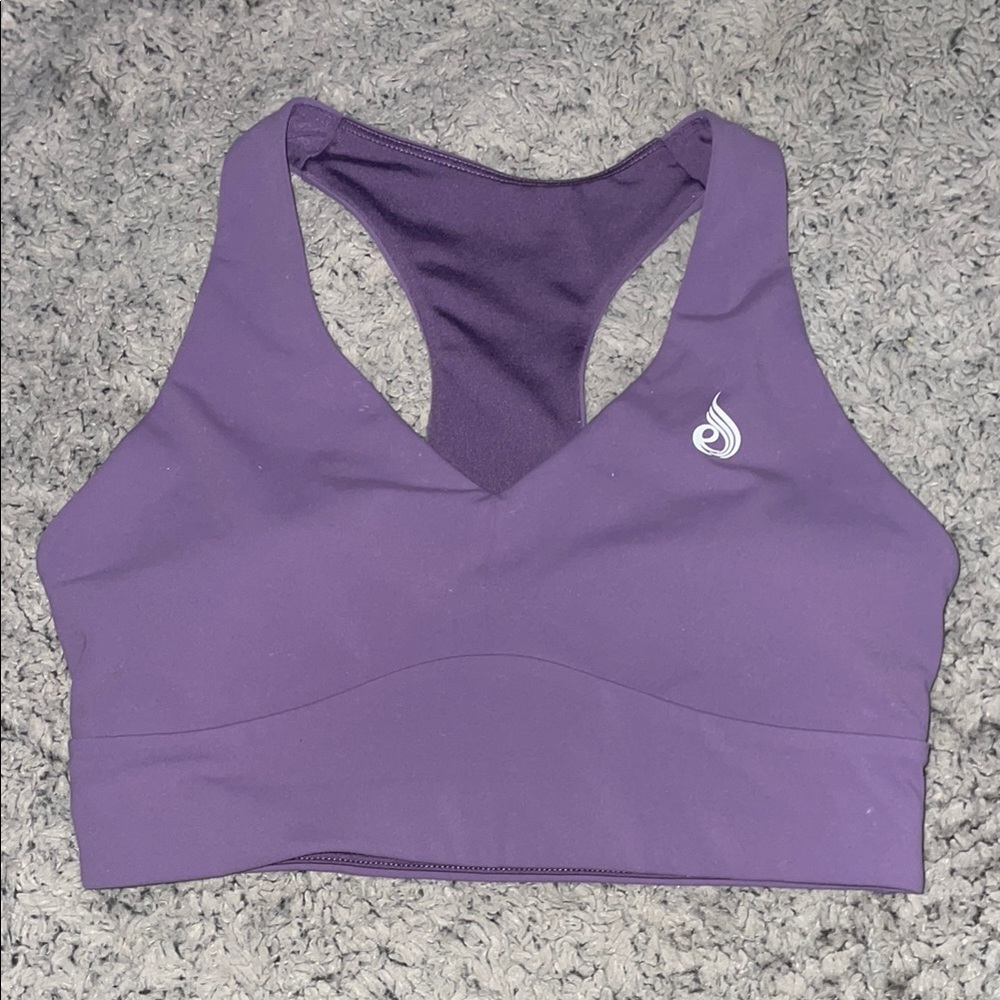 Ryderwear Purple Sports Bra with Racerback Design